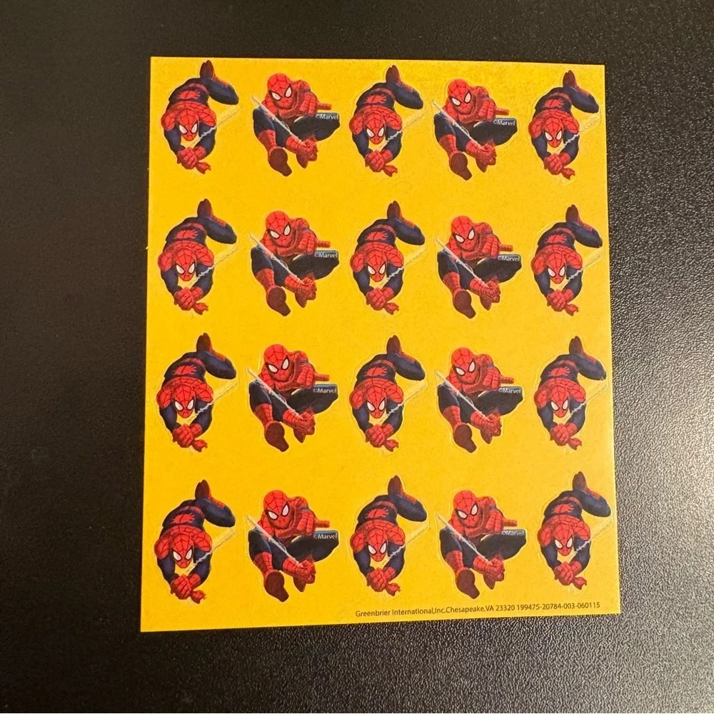 1 Sheet of Marvel Spider-Man Stickers - 20 Stickers On The Sheet